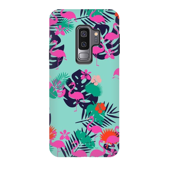 Galaxy S9 plus StrongFit Pink Flamingo by Karolina
