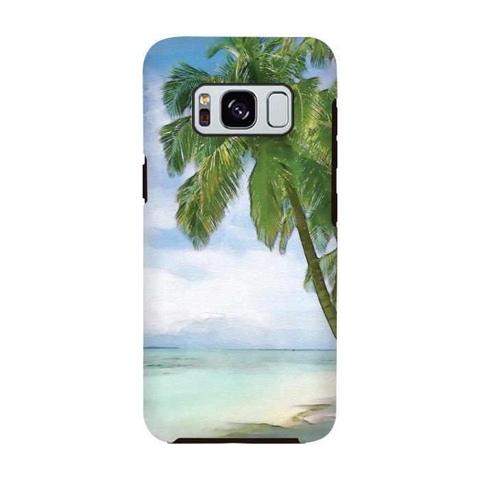 Galaxy S8 StrongFit Watercolor Beach by Creativeaxle