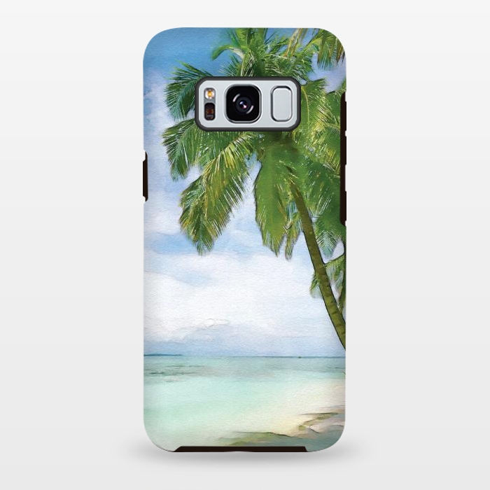 Galaxy S8 plus StrongFit Watercolor Beach by Creativeaxle