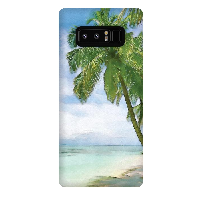 Galaxy Note 8 StrongFit Watercolor Beach by Creativeaxle