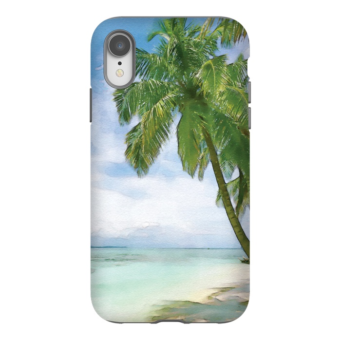 iPhone Xr StrongFit Watercolor Beach by Creativeaxle