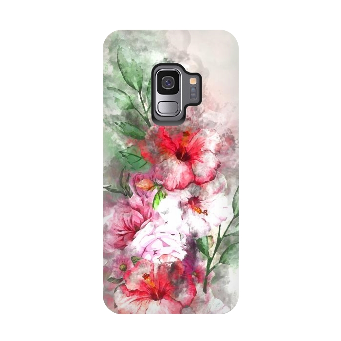 Galaxy S9 StrongFit Hibiscus Garden by Creativeaxle