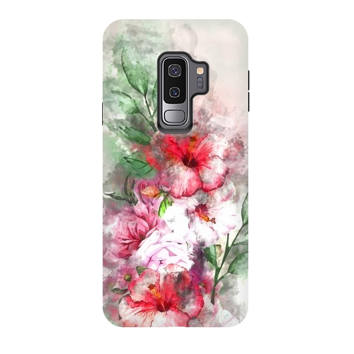 Galaxy S9 plus StrongFit Hibiscus Garden by Creativeaxle