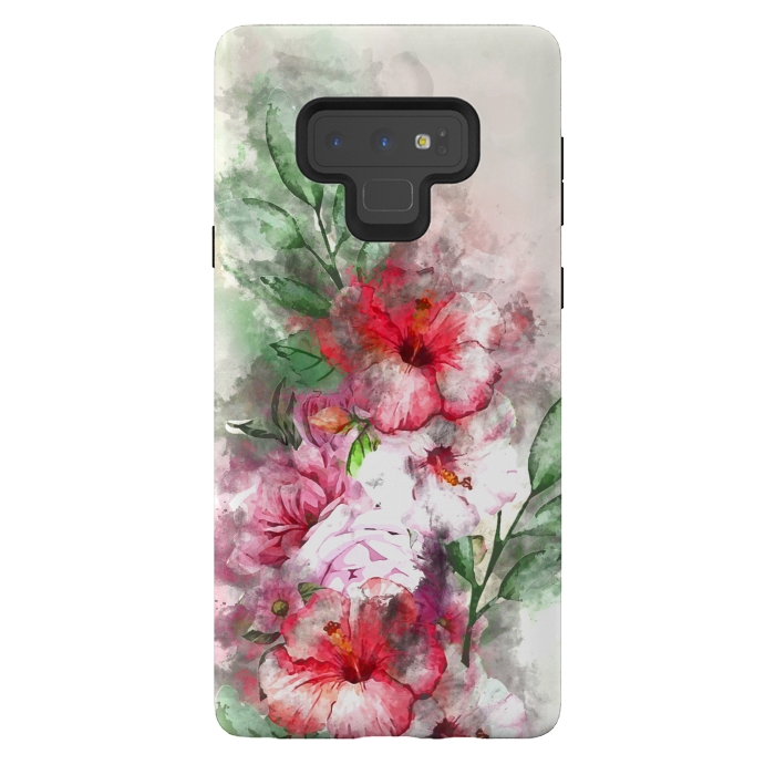 Galaxy Note 9 StrongFit Hibiscus Garden by Creativeaxle