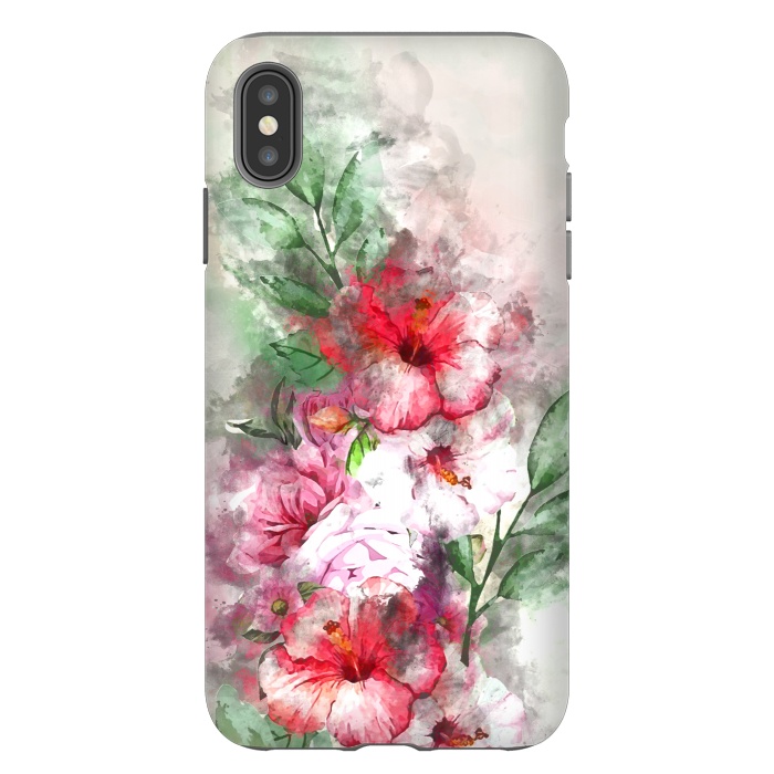 iPhone Xs Max StrongFit Hibiscus Garden by Creativeaxle