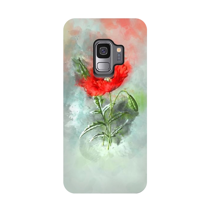Galaxy S9 StrongFit Red Poppy by Creativeaxle