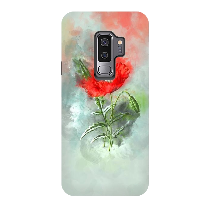 Galaxy S9 plus StrongFit Red Poppy by Creativeaxle