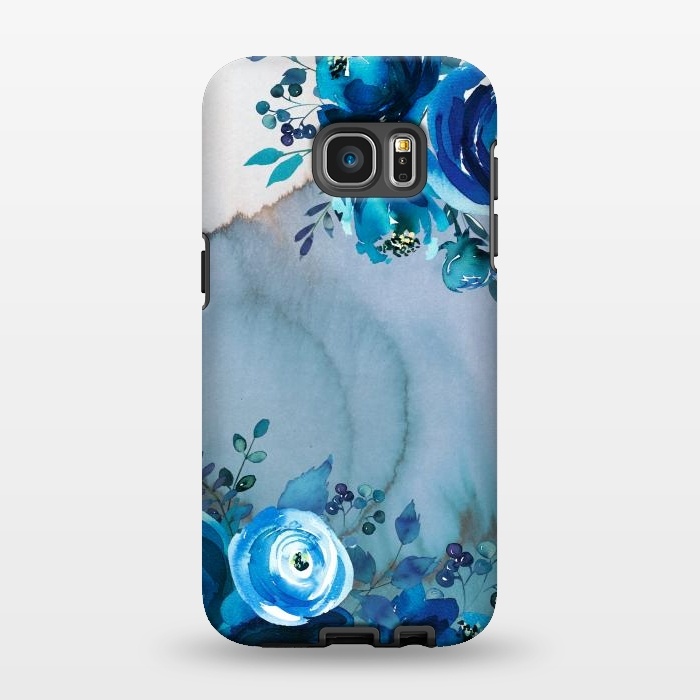 Galaxy S7 EDGE StrongFit Blue Floral Spring Garden by  Utart