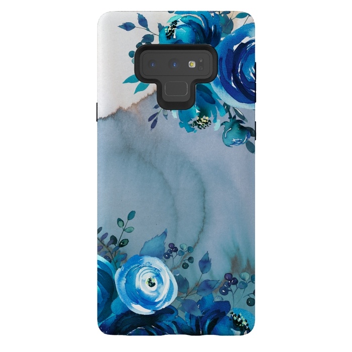 Galaxy Note 9 StrongFit Blue Floral Spring Garden by  Utart