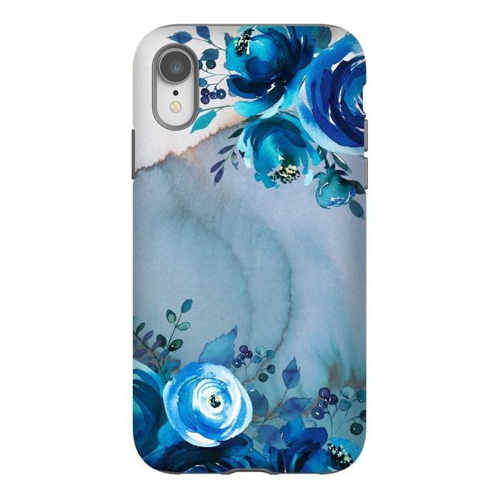 iPhone Xr StrongFit Blue Floral Spring Garden by  Utart