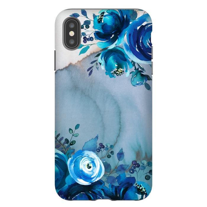 iPhone Xs Max StrongFit Blue Floral Spring Garden by  Utart