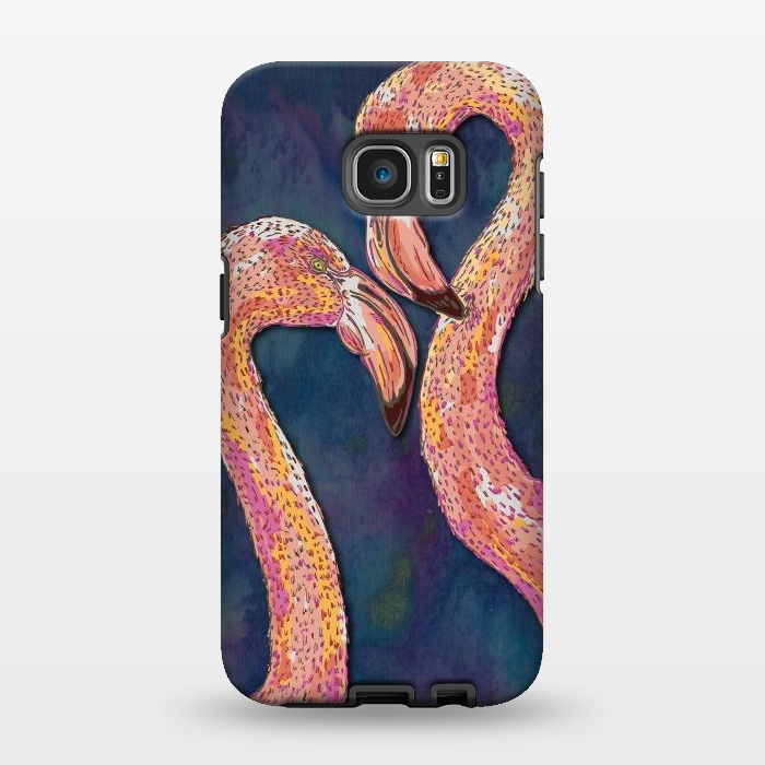 Galaxy S7 EDGE StrongFit Pink Flamingos by Lotti Brown
