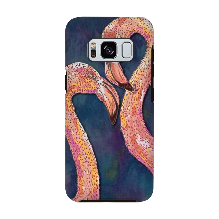 Galaxy S8 StrongFit Pink Flamingos by Lotti Brown