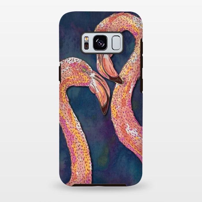 Galaxy S8 plus StrongFit Pink Flamingos by Lotti Brown