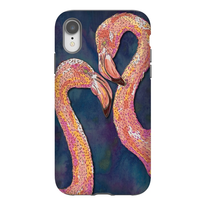 iPhone Xr StrongFit Pink Flamingos by Lotti Brown