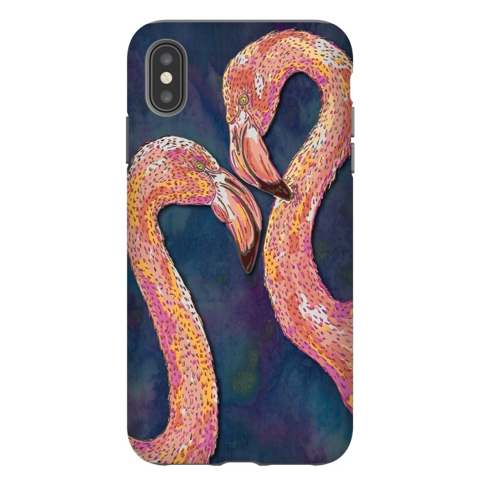 iPhone Xs Max StrongFit Pink Flamingos by Lotti Brown