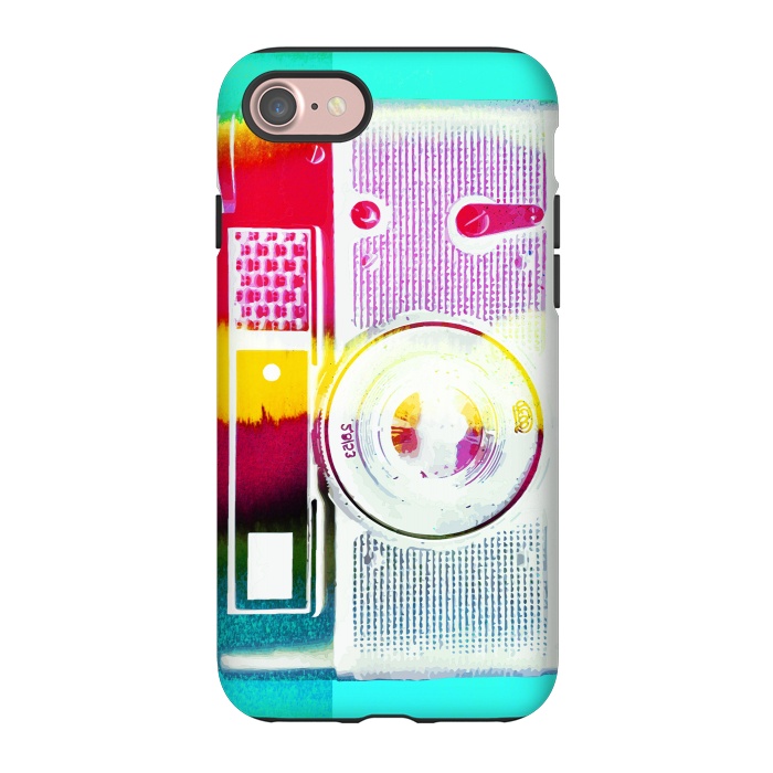 iPhone 7 StrongFit Colorful vintage photography camera by Oana 