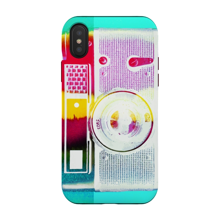 iPhone Xs / X StrongFit Colorful vintage photography camera by Oana 