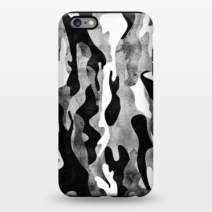 iPhone 6/6s plus StrongFit Metallic black and white camo pattern by Oana 