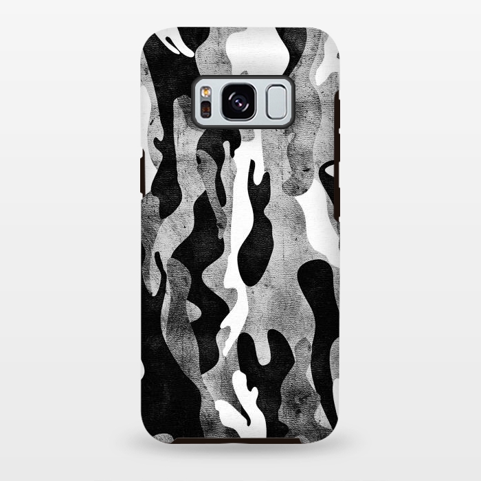 Galaxy S8 plus StrongFit Metallic black and white camo pattern by Oana 
