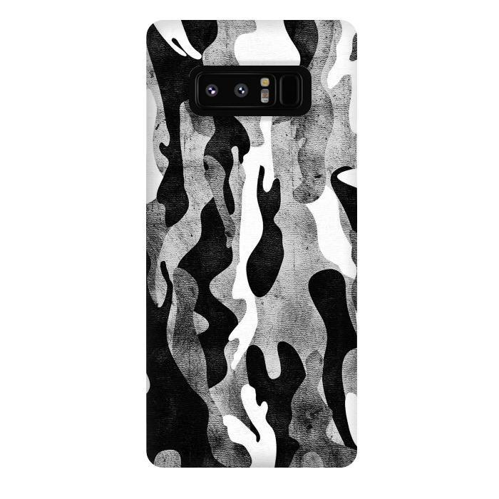 Galaxy Note 8 StrongFit Metallic black and white camo pattern by Oana 