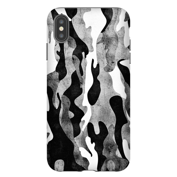 iPhone Xs Max StrongFit Metallic black and white camo pattern by Oana 