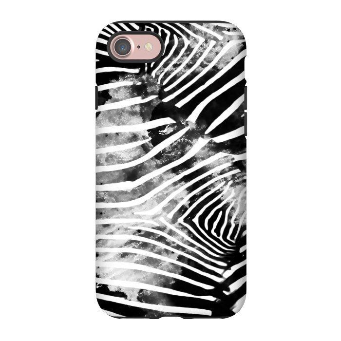 iPhone 7 StrongFit Painted animal print zebra stripes by Oana 