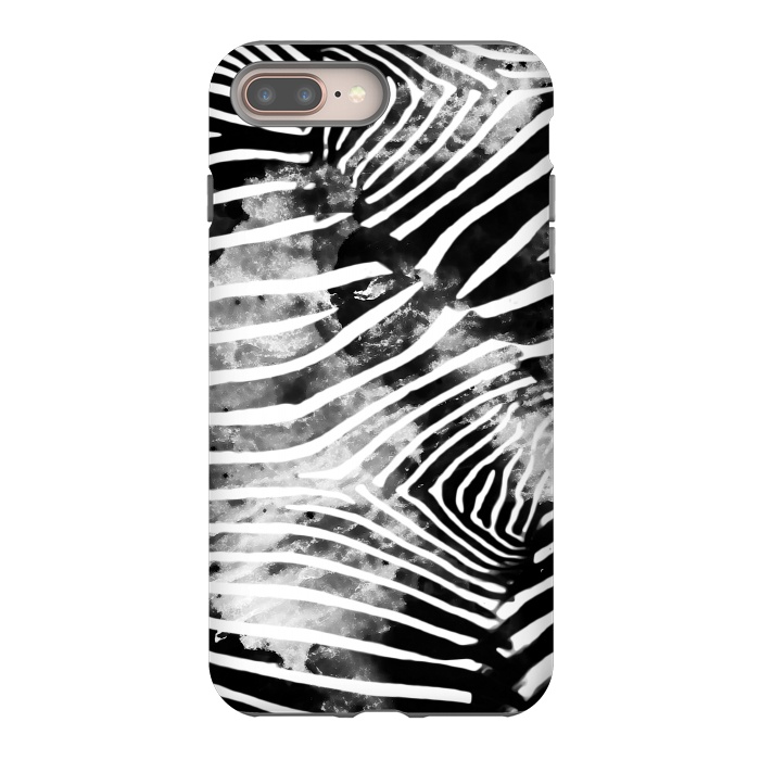 iPhone 7 plus StrongFit Painted animal print zebra stripes by Oana 