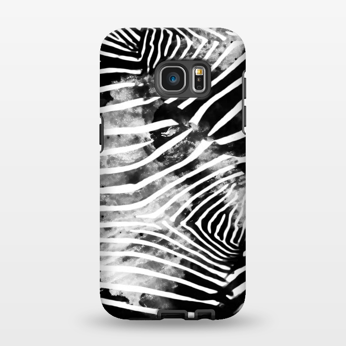 Galaxy S7 EDGE StrongFit Painted animal print zebra stripes by Oana 