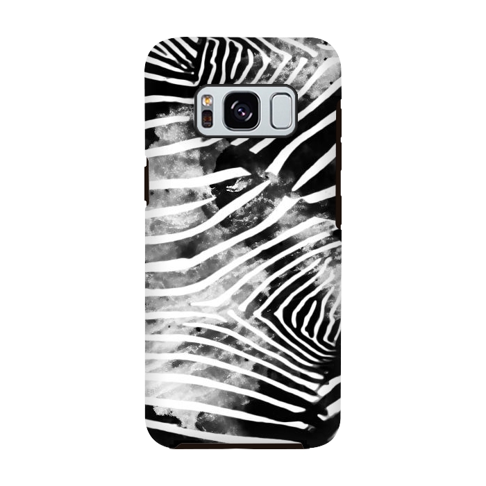 Galaxy S8 StrongFit Painted animal print zebra stripes by Oana 