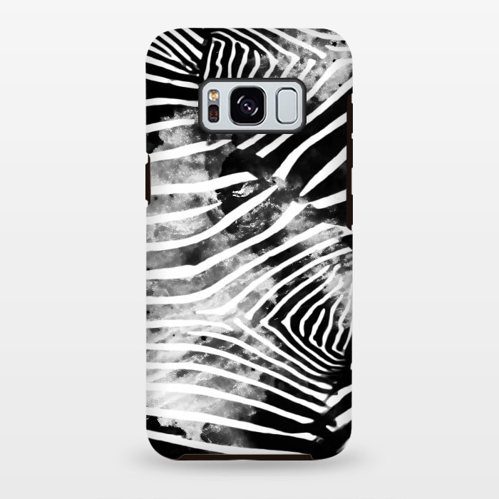Galaxy S8 plus StrongFit Painted animal print zebra stripes by Oana 