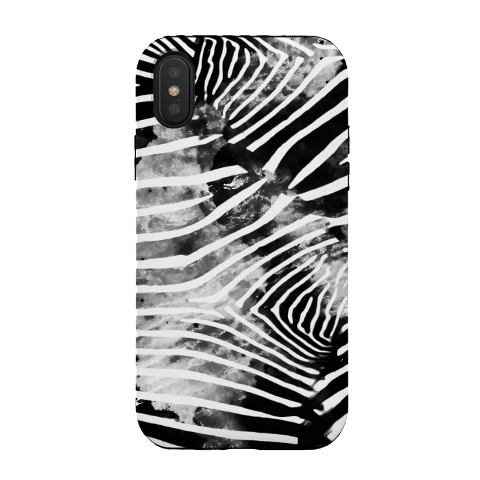 iPhone Xs / X StrongFit Painted animal print zebra stripes by Oana 