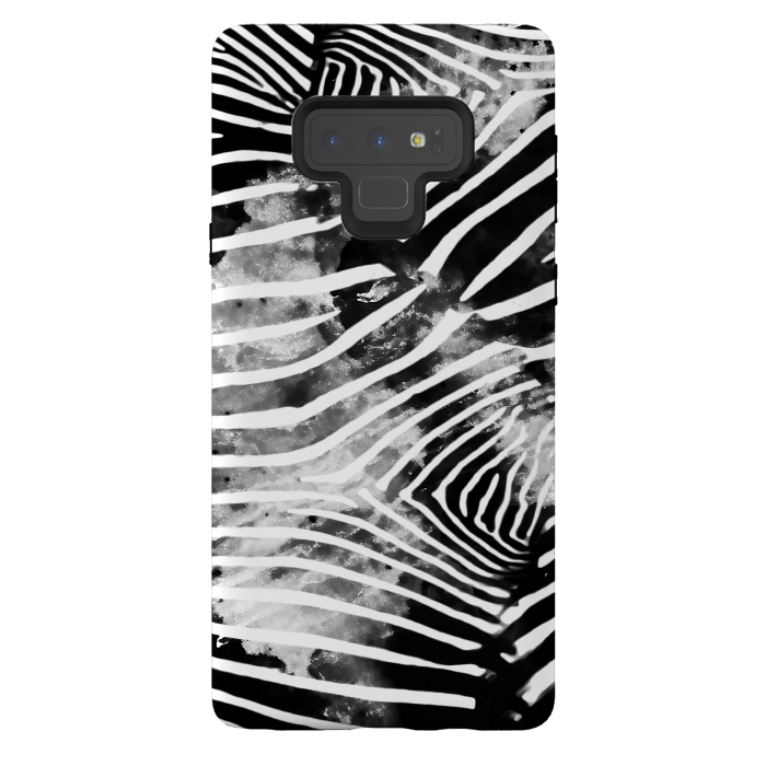 Galaxy Note 9 StrongFit Painted animal print zebra stripes by Oana 