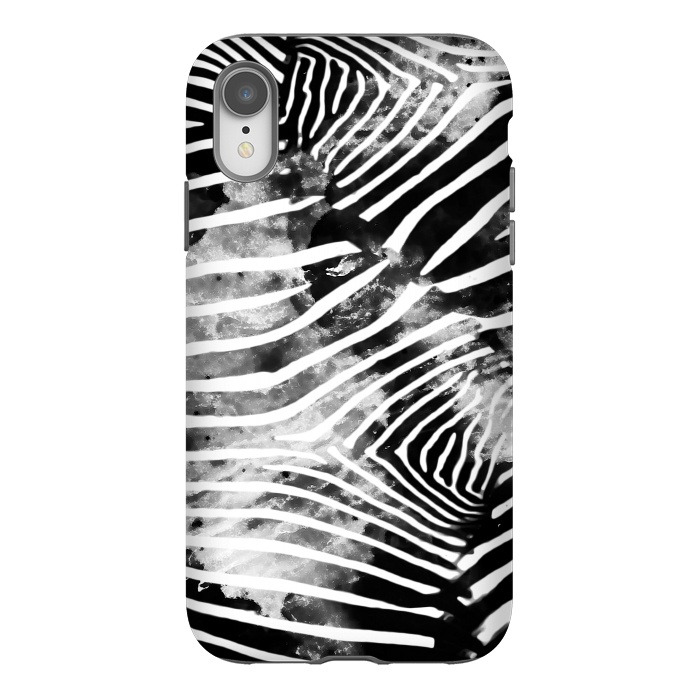 iPhone Xr StrongFit Painted animal print zebra stripes by Oana 