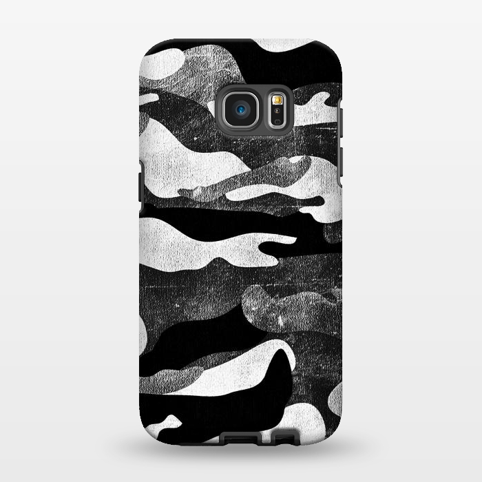 Galaxy S7 EDGE StrongFit Black and white grunge camo by Oana 