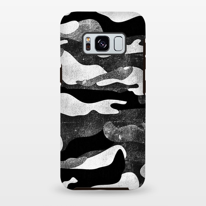 Galaxy S8 plus StrongFit Black and white grunge camo by Oana 