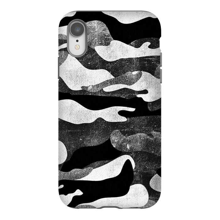iPhone Xr StrongFit Black and white grunge camo by Oana 