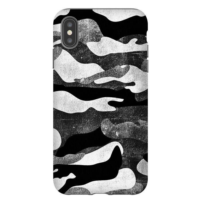 iPhone Xs Max StrongFit Black and white grunge camo by Oana 