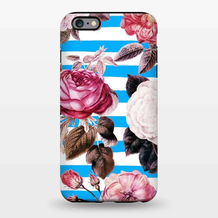 iPhone 6/6s plus StrongFit Vintage vibrant roses on stripes by Oana 