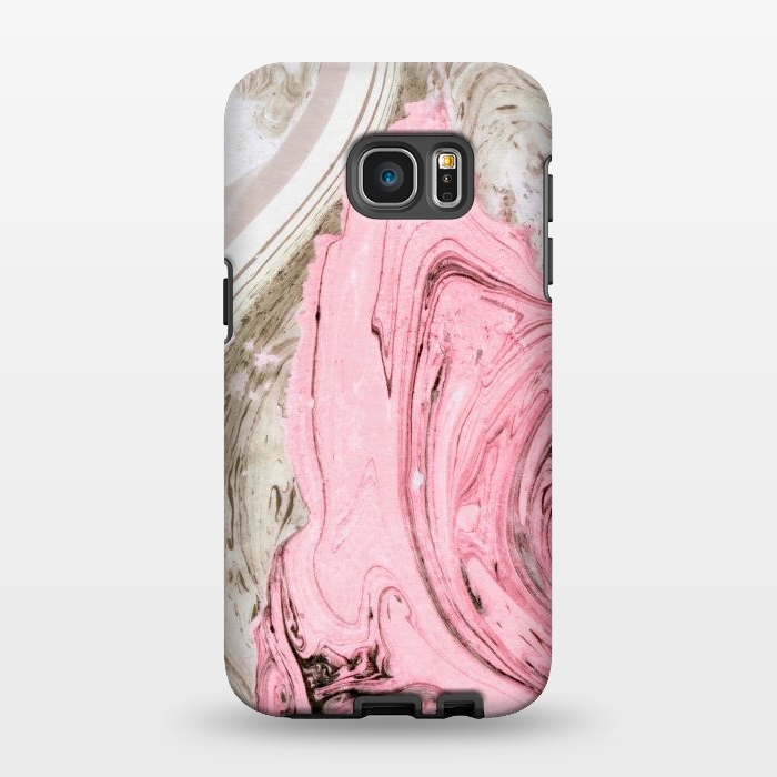 Galaxy S7 EDGE StrongFit Nude+ Pink Marble by Uma Prabhakar Gokhale