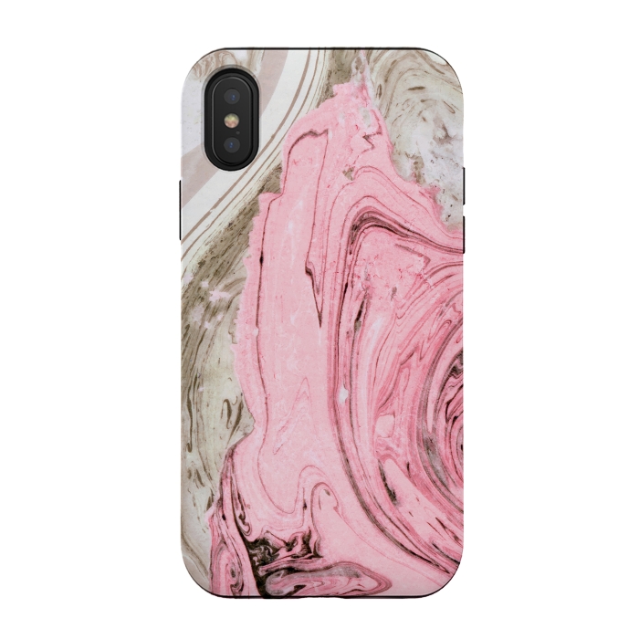iPhone Xs / X StrongFit Nude+ Pink Marble by Uma Prabhakar Gokhale