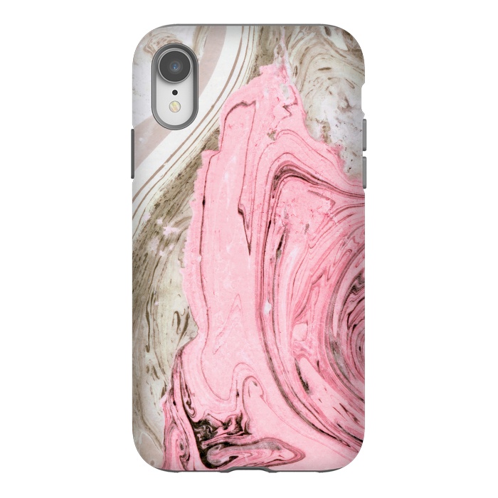 iPhone Xr StrongFit Nude+ Pink Marble by Uma Prabhakar Gokhale