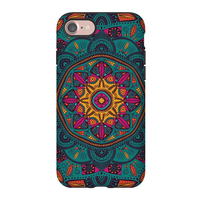 iPhone 7 StrongFit Colorful Mandala 005 by Jelena Obradovic