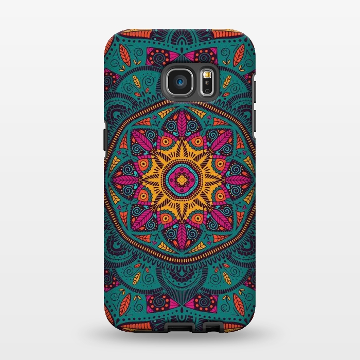 Galaxy S7 EDGE StrongFit Colorful Mandala 005 by Jelena Obradovic