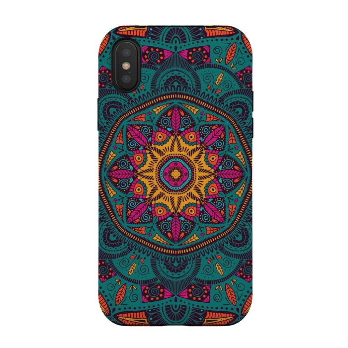iPhone Xs / X StrongFit Colorful Mandala 005 by Jelena Obradovic