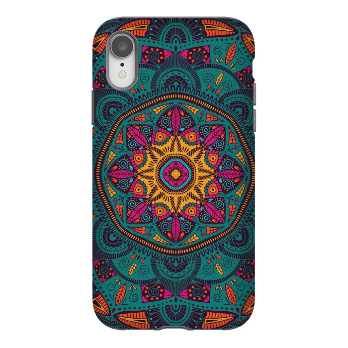 iPhone Xr StrongFit Colorful Mandala 005 by Jelena Obradovic