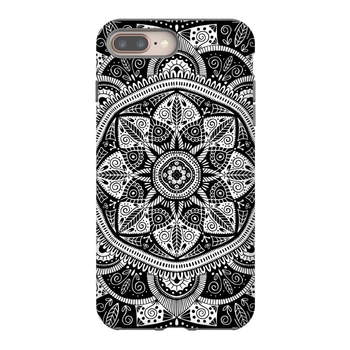 iPhone 7 plus StrongFit Black and White Mandala 011 by Jelena Obradovic