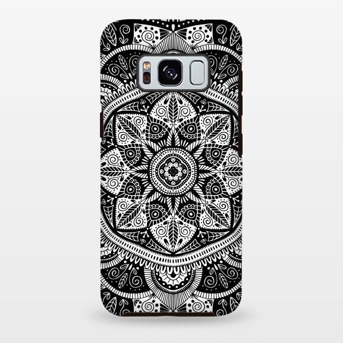 Galaxy S8 plus StrongFit Black and White Mandala 011 by Jelena Obradovic
