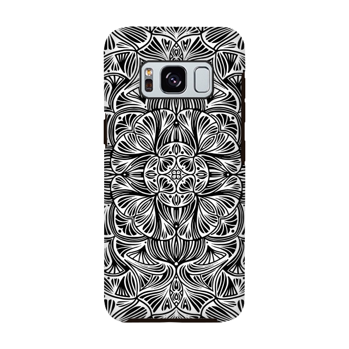 Galaxy S8 StrongFit Black and White Mandala 012 by Jelena Obradovic