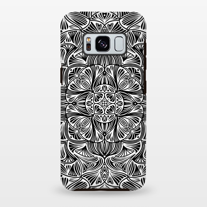 Galaxy S8 plus StrongFit Black and White Mandala 012 by Jelena Obradovic